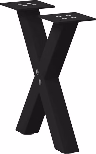 Berkfield Home X-Shaped Coffee Table Legs, 2 Piece Set, Black Steel, W/D: 30 x 30 cm