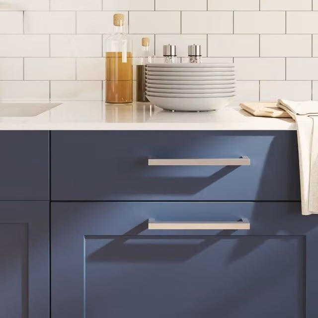 Berkfield Home Silver Brushed Stainless Steel Bar Cabinet Handles, 20 Pack, Length: 19.2 cm