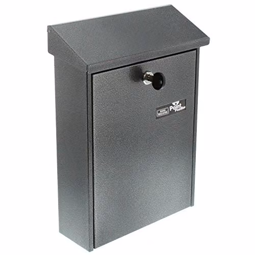 Burg-Wächter Grey Steel Enamel Wall-Mounted Letterbox with Cover