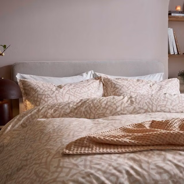 Murmur Oonagh Cotton and Linen Duvet Cover and Pillowcase Set, Pink, W: 200 cm x H: 200 cm