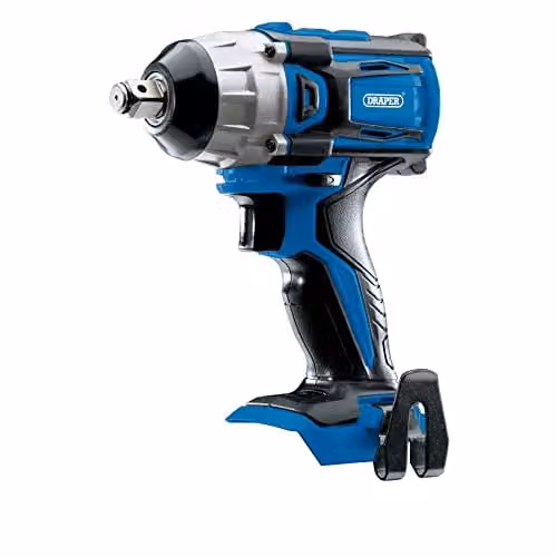 Draper D20 20V Brushless 1/2" Mid-Torque Impact Wrench, Blue and Multicolour
