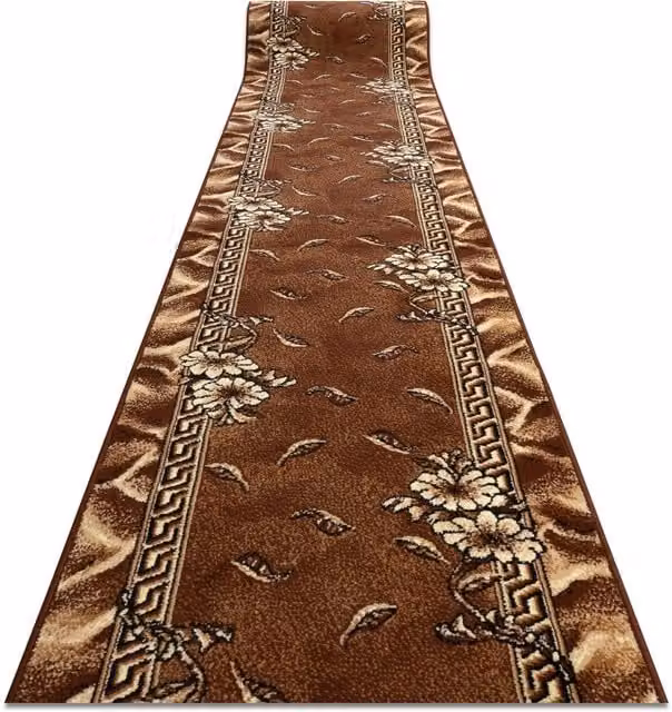RugsX Bcf Trio Brown Floral Oriental Runner W: 80 cm, L: 280 cm