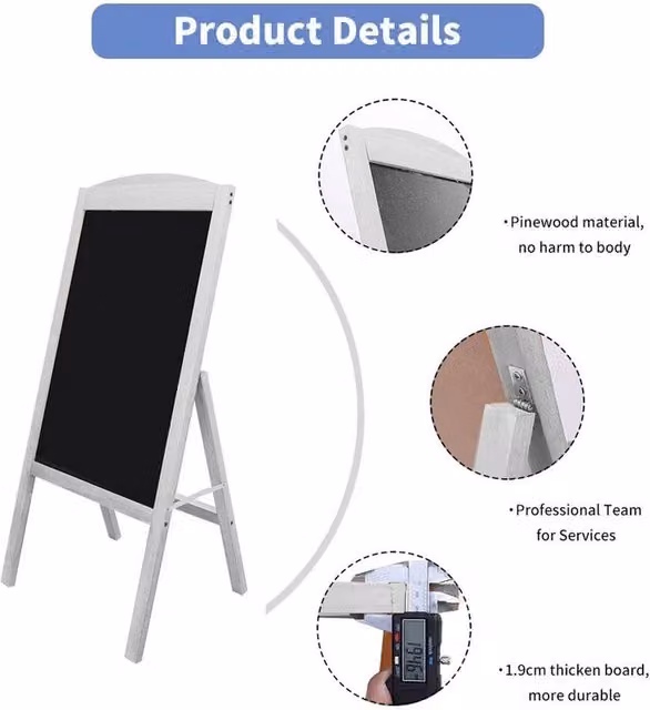 NESTLUNE White Heavy Duty A Frame Sandwich Board Chalkboard Easel Sign