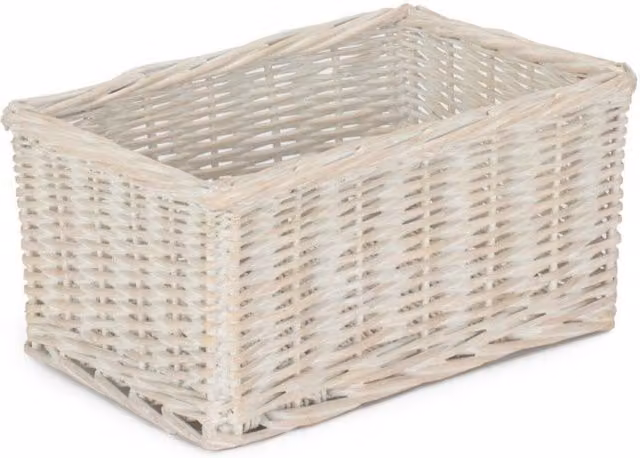 Red Wicker Hamper with White Wash Willow Trays
