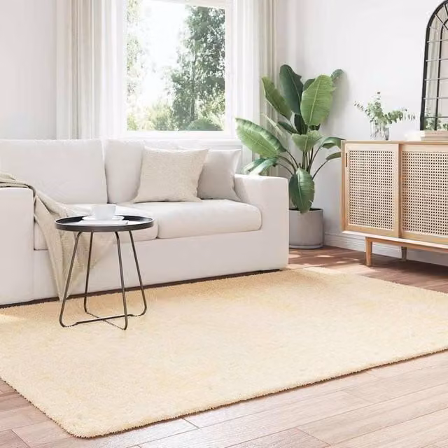 Berkfield Home NAVARRA Shaggy High Pile Rug, Beige, W: 160 cm, D: 230 cm