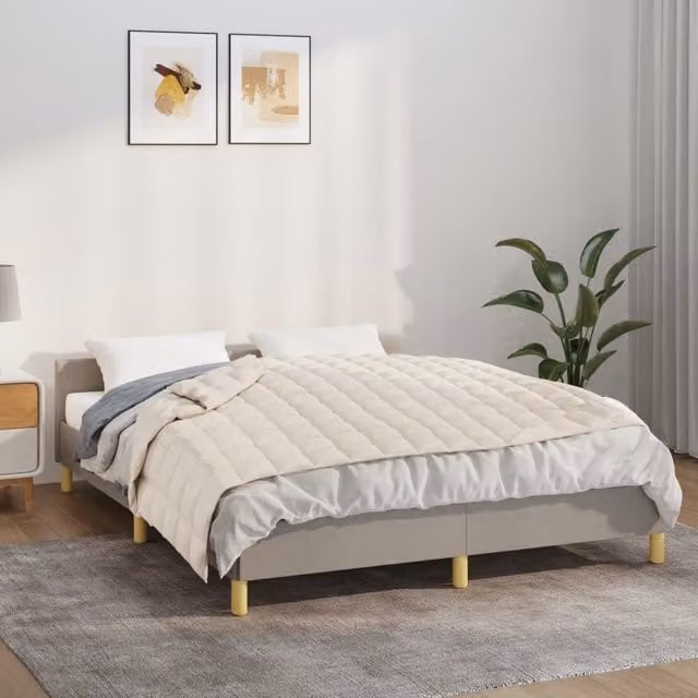 Berkfield Home Weighted Blanket in Beige, W: 152 cm x L: 203 cm, 11 kg