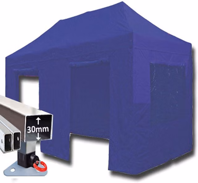 Trader Max 3 x 6m Instant Pop Up Gazebo in Blue with Window