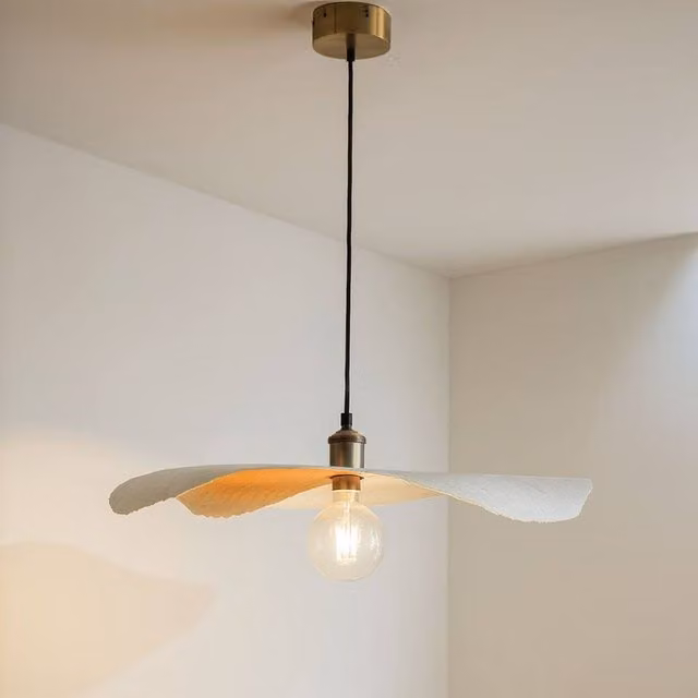 CGC Lighting Wanda Duo Two Layer 60cm Paper Wave Easy Fit Lampshade in Natural White