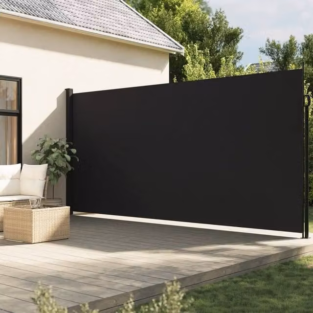 Berkfield Home Retractable Side Awning in Black, W/H: 600 x 200 cm
