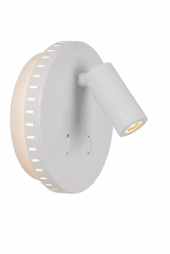 Lucide Bentjer Modern Adjustable LED Wall Light, White, Ø 14 cm