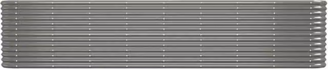 Berkfield Home Garden Grey Powder-coated Steel Raised Bed W/D/H: 332 x 40 x 68 cm