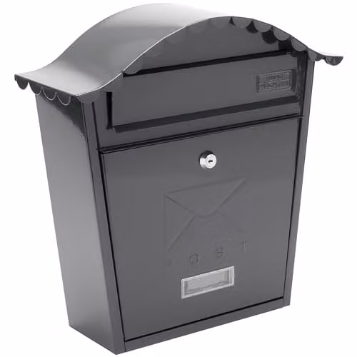 Burg-Wächter MB01A Anthracite Classic Wall Mounted Galvanised Steel Lockable Weatherproof Post Box W: 36 cm, H: 37 cm, D: 13 cm