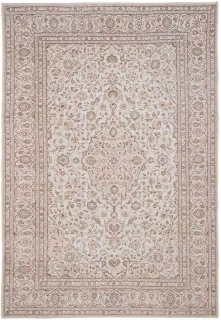 Kukoon Beige Distressed Soft Pile Area Rug, Vintage Style Rectangular Floor Mat for Living Room or Bedroom, W: 160 cm, D: 230 cm