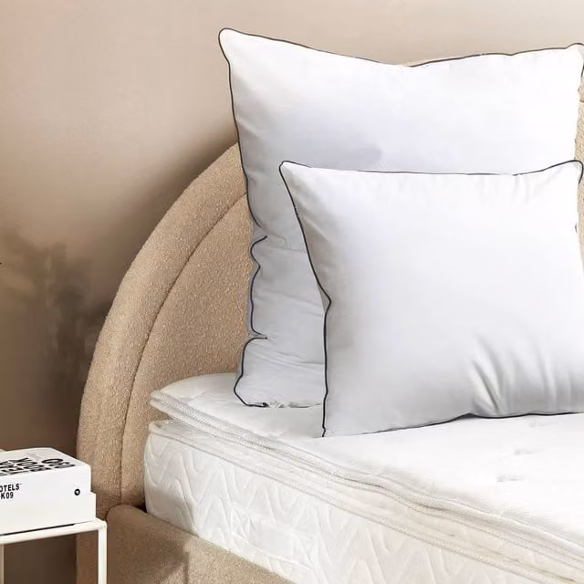 Wyld Haus White Cotton Microfibre Pillow, W/D/H: 60 x 40 x 50 cm