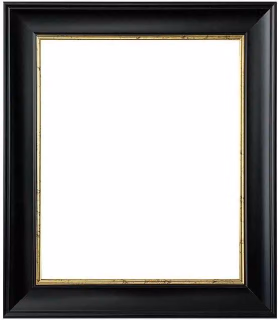 Frames & Mirrors 4U Scandi Single Rectangular Picture Photo Frame, A2, Black and Gold