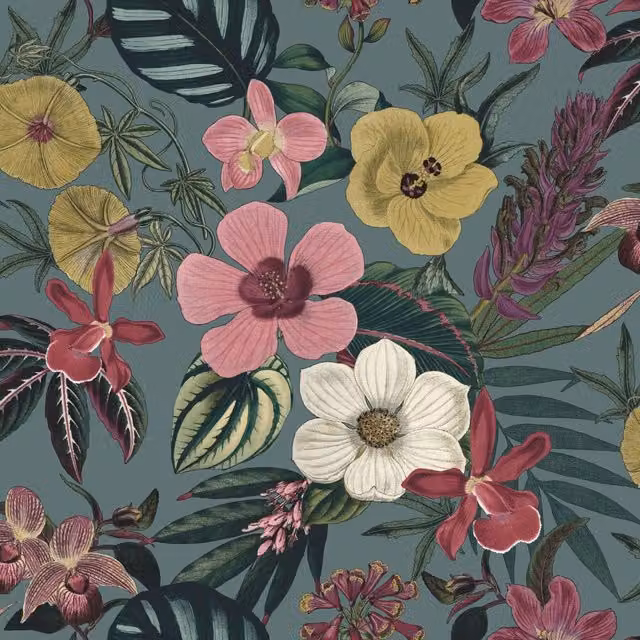 Rasch Priya Multicolour Floral Botanical Vintage Matt Paper Wallpaper Roll