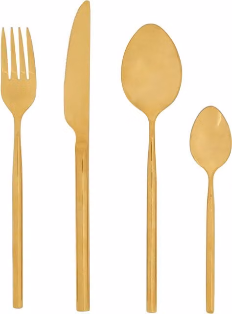 Premier Housewares 16 Piece Gold Coated Stainless Steel Cutlery Set