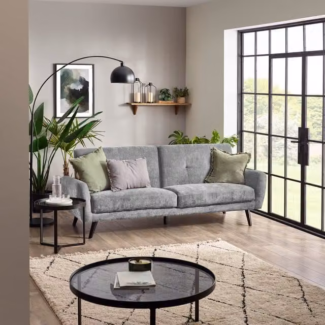 Julian Bowen Monza Grey Fabric Click-Clack Sofa Bed