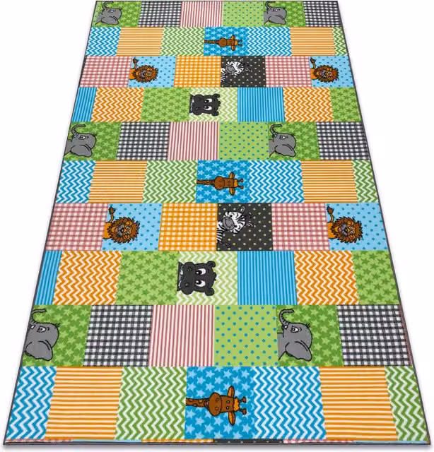 RugsX Multicolour Patchwork Childrens Rug, W: 100 cm, L: 250 cm