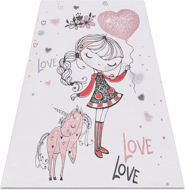 RugsX Bambino Kids Motif Rug in White, W: 80 cm, L: 150 cm
