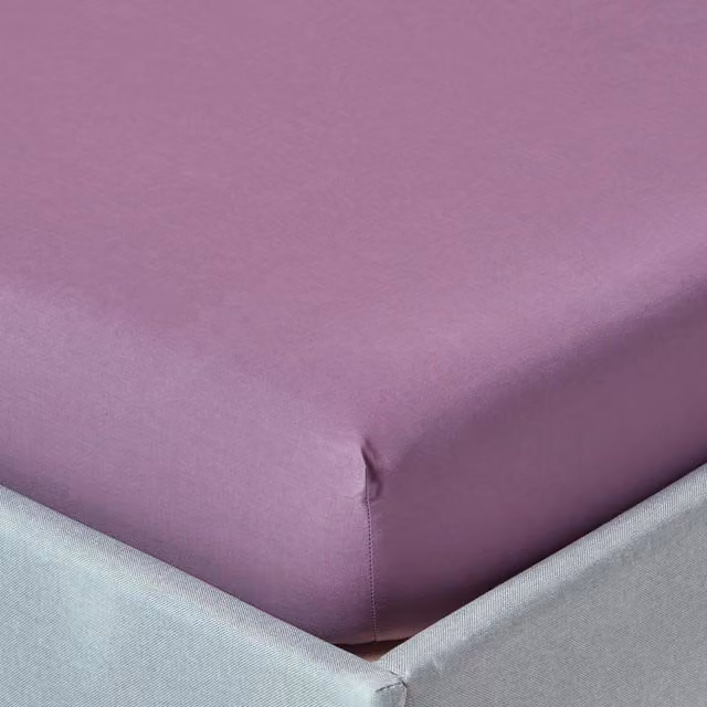 Homescapes 200 Thread Count Egyptian Cotton Percale Extra Deep Fitted Sheet, Purple, W: 90 cm x L: 200 cm
