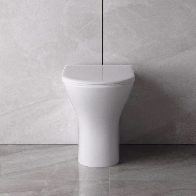 NESTLUNE White Ceramic Back To Wall Toilet with Soft Close Seat, W: 52 cm