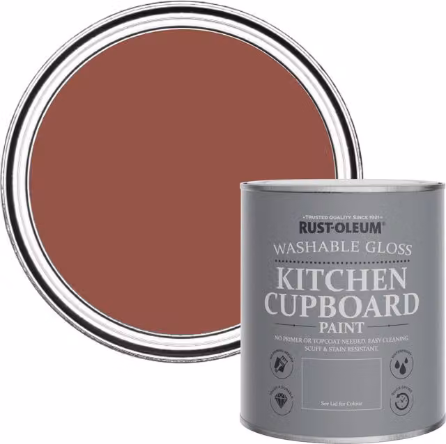Rust-Oleum Kitchen Cupboard Paint in Gloss Finish, Red, 750ml