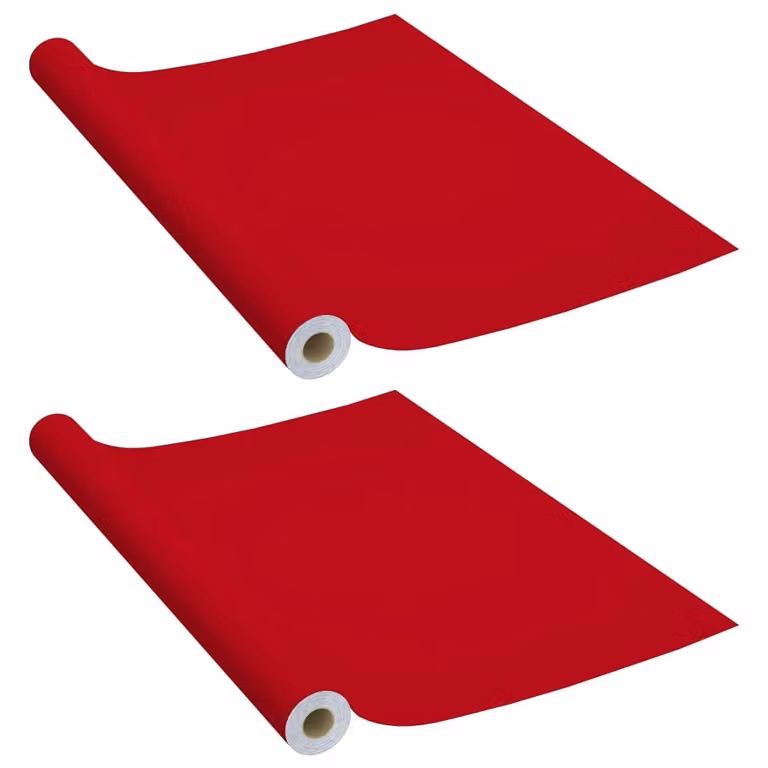 Berkfield Home Self-adhesive PVC Furniture Film, Red, 2 Pack, W: 500 cm, H: 90 cm