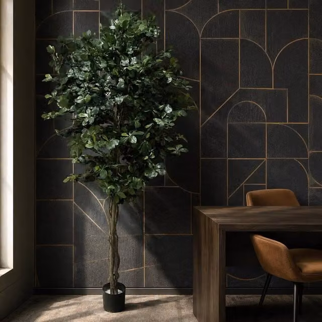 Botanik Leaf 180cm Artificial Fire Retardant Black Olive Tree in Green