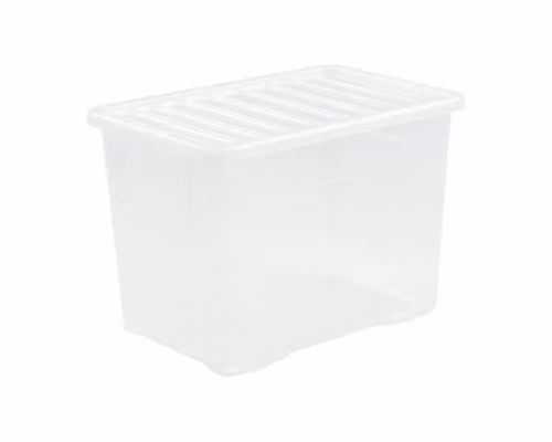 Whatmore Crystal 80L Storage Box with Lid in Transparent White