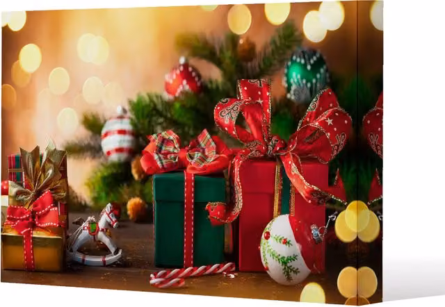 Benjamin Tate Design LTD Christmas Holidays Gallery Canvas in Green and Multicolour, W: 61 cm, H: 91 cm
