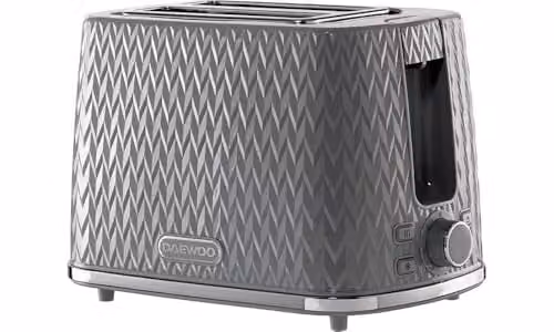 Daewoo Argyle 800W 2 Slice Toaster with Defrost, Reheat and Browning Control in Grey