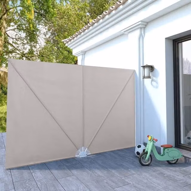 Berkfield Home Collapsible Terrace Side Awning in Beige, W: 300 cm, D: 200 cm