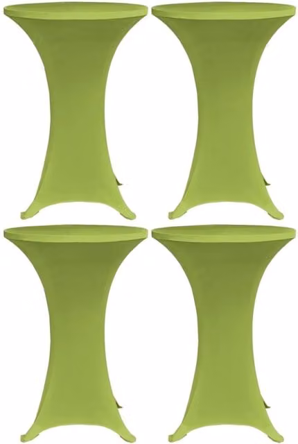 Berkfield Home Stretch Elastic Round Tablecloth Set, 4 Pieces, Green, Diameter: 80 cm