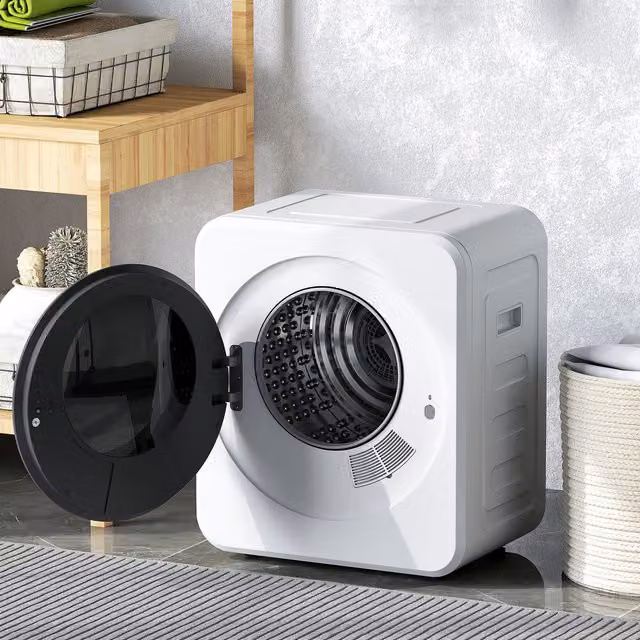 HOMCOM White 4kg Vented Front Loader Countertop Tumble Dryer with Sterilisation