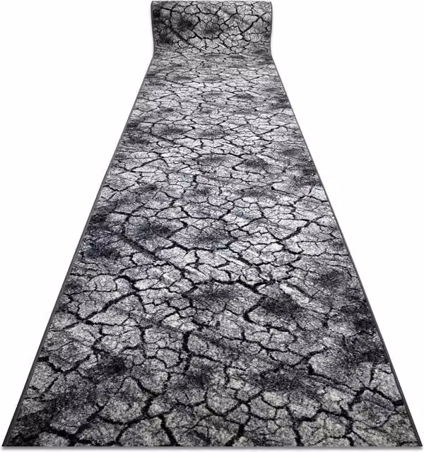 RugsX Silver Terra Runner in Grey, W: 80 cm, L: 190 cm