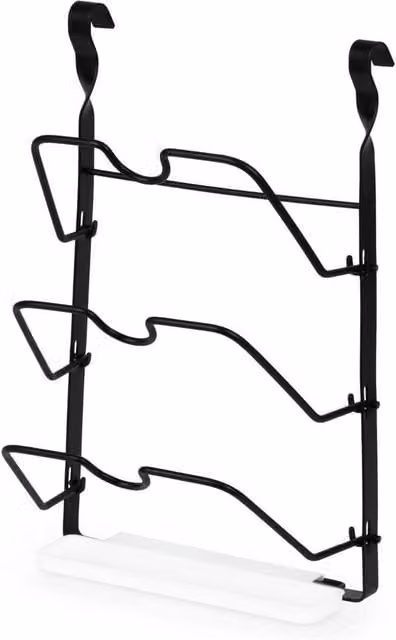 Hinsinc Black Wall Mounted Metal Saucepan Lid Rack, Width: 50 cm