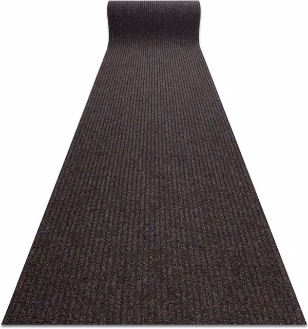 RugsX Non-Slip Brown Polypropylene Runner, W/D/H: 80 x 300 x 0.7 cm