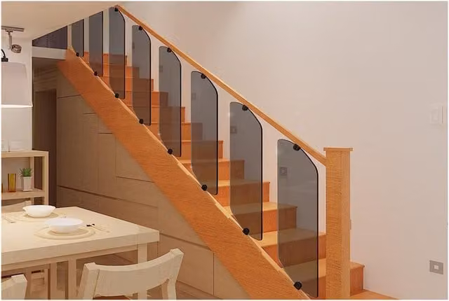BELOFAY Grey Tinted Glass Baluster Decking and Stair Panel, Height: 75.5 cm