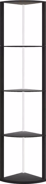 HOMCOM RGB LED Floor Lamp with 4-Tier Shelves and Remote Control, Black, H 163 x W 42 x D 29.5 cm