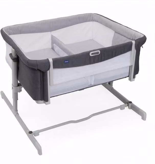 Chicco Next2Me Twins Bedside Crib in Magnet Grey