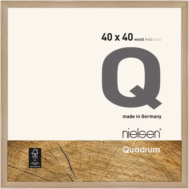 Nielsen Design Quadrum Square Wooden Picture Frame in Brown and Beige with Glass Front, W/H: 40 x 40 cm