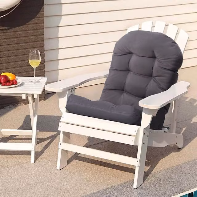 Livingandhome Waterproof Oval Cushion for Egg and Lounge Chairs, Grey, Diameter: 125 cm