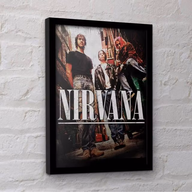 Nirvana Group Multicolour Retro Abstract Typography Framed Paper Poster