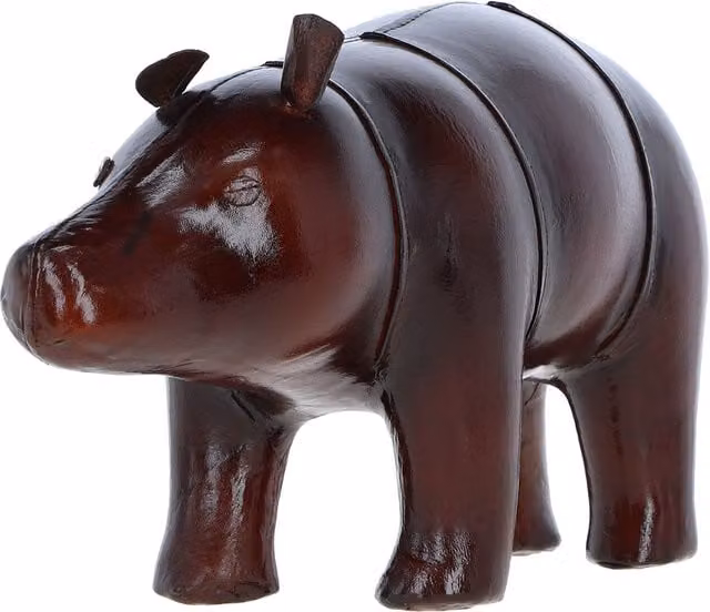 Ashwood Leather Brown Rustic Bear Decorative Tabletop Ornament