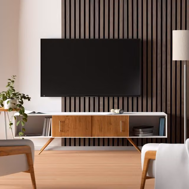 Home Treats Brown Wood Look Modern Striped Wall Panelling