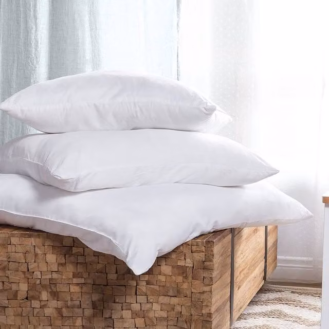 Wyld Haus White Microfibre Hypoallergenic Pillow Set of 2, W/D/H: 80 x 80 x 8 cm