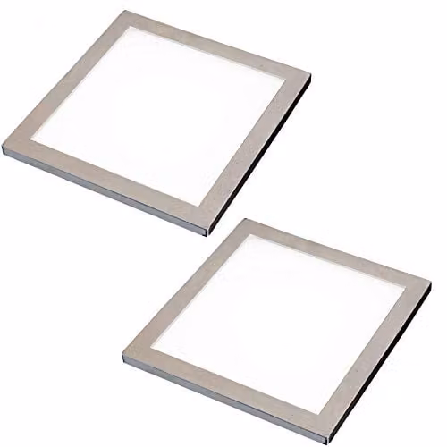 Loops 2 Pack Square LED Under Cabinet Kitchen Light and Driver Kit in Silver with Warm White Light