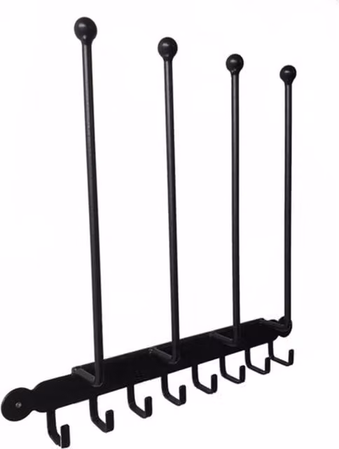Poppyforge Wall Mounted Metal Boot Rack in Black, D7.6 x W36.8 x H53.3 cm