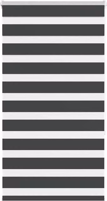 Berkfield Home Zebra Blind in Black Polyester, W: 80 cm, H: 150 cm